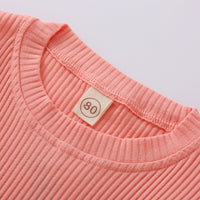 Knitted T-shirt Trousers Casual Multi-color Suit