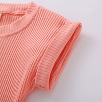 Knitted T-shirt Trousers Casual Multi-color Suit