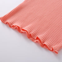 Knitted T-shirt Trousers Casual Multi-color Suit