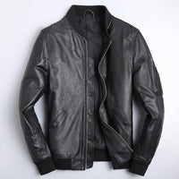 New Black Leather Leather Men's Baseball Uniform Short