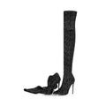 Stretch Cloth Over The Knee Boots Women's Shoes Plus Size