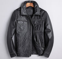 New Spring And Autumn Leather Cowhide Denim