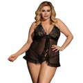 Oversized Two-piece Halter Lace See-through Nightdress