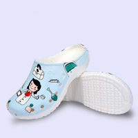 Operating Room Slippers Women Soft Sole Toe Cap Shoes