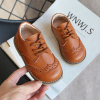 Children's Retro Leather Shoes, Soft Sole, Middle And Small Children's Shoes