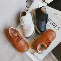 Children's Retro Leather Shoes, Soft Sole, Middle And Small Children's Shoes