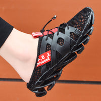Air Permeable Topless Men's Flip-Flops With No Heel