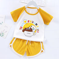 Children's Short Sleeve Suit Boys' And Girls' T-shirts And Shorts