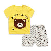 Children's Short-sleeved T-shirt Suit Cotton Baby Home Service