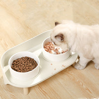 Ceramic Cat Bowl To Protect The Cervical Spine Double Bowl