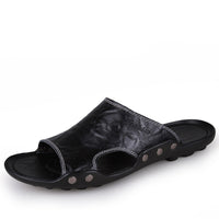 Slippers Men's Summer Leather Fashion Non-Slip Outer Wear Tide Sandals