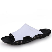 Slippers Men's Summer Leather Fashion Non-Slip Outer Wear Tide Sandals