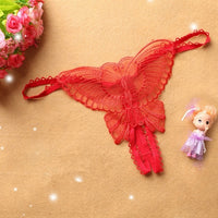 Sexy Lace Cutout Butterfly-Shaped Open Thong