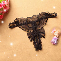 Sexy Lace Cutout Butterfly-Shaped Open Thong