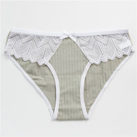 Low waist girlie lace panty breathable pink