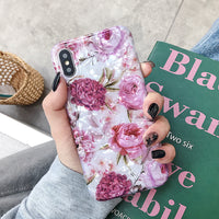 Compatible with Apple, Shell Pattern Small Fresh Rose 8Plus Suitable For Apple Iphone11 Mobile Phone Shell XR XS Max Ring Buckle