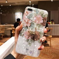 Compatible with Apple, Shell Pattern Small Fresh Rose 8Plus Suitable For Apple Iphone11 Mobile Phone Shell XR XS Max Ring Buckle