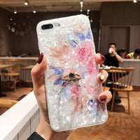 Compatible with Apple, Shell Pattern Small Fresh Rose 8Plus Suitable For Apple Iphone11 Mobile Phone Shell XR XS Max Ring Buckle