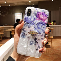 Compatible with Apple, Shell Pattern Small Fresh Rose 8Plus Suitable For Apple Iphone11 Mobile Phone Shell XR XS Max Ring Buckle