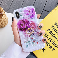 Compatible with Apple, Shell Pattern Small Fresh Rose 8Plus Suitable For Apple Iphone11 Mobile Phone Shell XR XS Max Ring Buckle