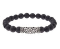 China Style Pattern Cylindrical Accessories Alloy Lead Color Volcanic Stone White Pine Stone Bracelet