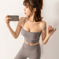 Spaghetti Strap Yoga Vest Sling Fitness Bra