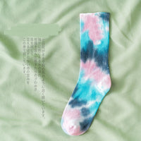 Tie-dye Street Trend High-top Tide Socks Men And Women Solid Color Cotton Socks