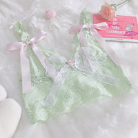 Hand-Made Summer New French Girl Fruit Green Lace Small Camisole Tube Top