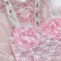 Hand-Made Summer New French Girl Fruit Green Lace Small Camisole Tube Top