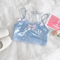 Hand-Made Summer New French Girl Fruit Green Lace Small Camisole Tube Top
