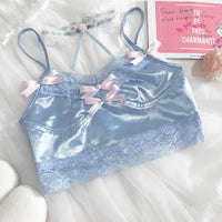 Hand-Made Summer New French Girl Fruit Green Lace Small Camisole Tube Top