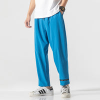 Japanese Large Size Thin Stretch Sports Cropped Trousers
