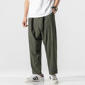 Japanese Large Size Thin Stretch Sports Cropped Trousers