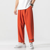 Japanese Large Size Thin Stretch Sports Cropped Trousers