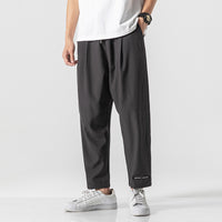 Japanese Large Size Thin Stretch Sports Cropped Trousers
