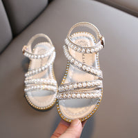Little Girl Pearl Open Toe Princess Shoes