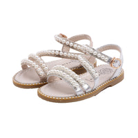 Little Girl Pearl Open Toe Princess Shoes