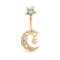 Moon Star Stainless Steel Belly Button Ring