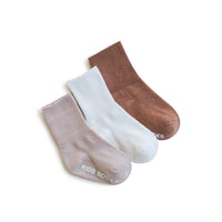 Childrens Spring Socks 3 Color Solid Color Stripes Summer Non-Slip Socks Set