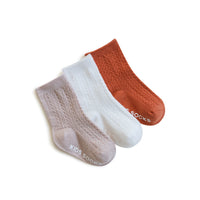 Childrens Spring Socks 3 Color Solid Color Stripes Summer Non-Slip Socks Set