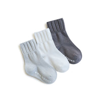 Childrens Spring Socks 3 Color Solid Color Stripes Summer Non-Slip Socks Set