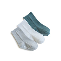 Childrens Spring Socks 3 Color Solid Color Stripes Summer Non-Slip Socks Set