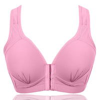 Large Size Thin Cotton Bra Without Steel Ring Front Buckle