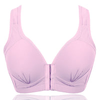 Large Size Thin Cotton Bra Without Steel Ring Front Buckle