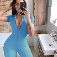Women's Cross Straps Sexy Open Back Slim Fit Jumpsuit Women