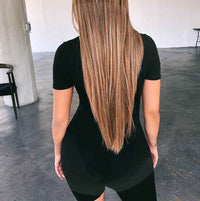 Women's Cross Straps Sexy Open Back Slim Fit Jumpsuit Women