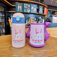 Outdoor Water Bottle With Straw And Portable Strap