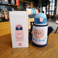 Outdoor Water Bottle With Straw And Portable Strap