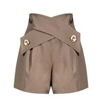 High Waist Slim Casual Wide Leg Shorts