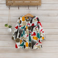 Animal King Park Girls Long Sleeve Baby Shirt Cotton Linen Shirt